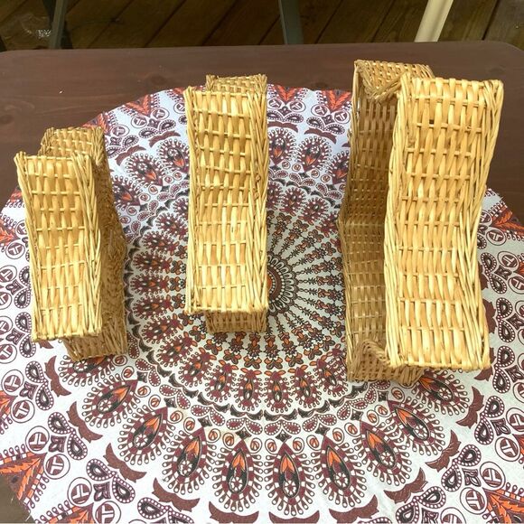 WILLIAMS SONOMA Star Shaped Woven Stacking Baskets Bohemian Boho Set of 3 - Picture 4 of 8